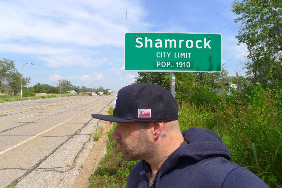 Shamrock city limits sign