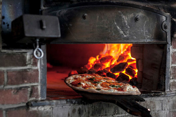 Coal fired, brick oven pizza at Grimaldi's