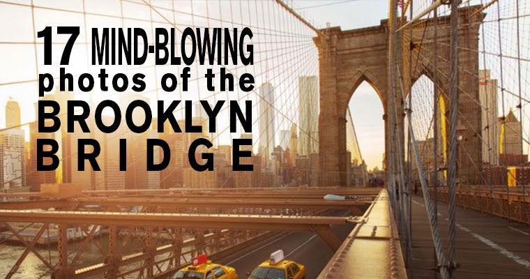 golden hour on the Brooklyn Bridge